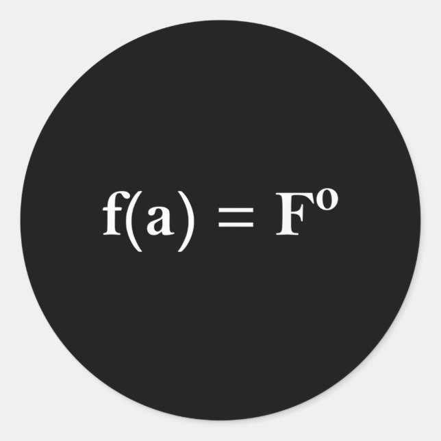 Fafo Math Equation Funny Novelty Math Teacher Nerd Runder Aufkleber (Vorderseite)