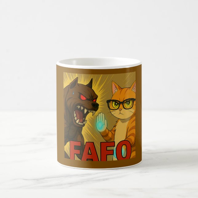FAFO – Small Cat, Big Attitude Coffee Mug (Centre)