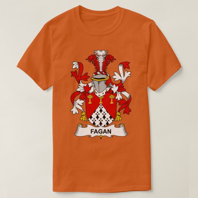 Fagan Coat of Arms Familienwappen T-Shirt (Design vorne)