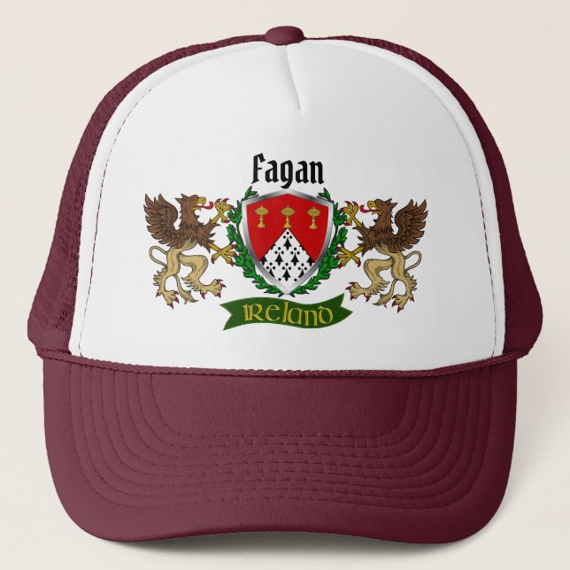 Fagan Irish Shield Personalisiert Truckerkappe (Vorderseite)