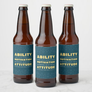 Fähigkeit, Motivation, Einstellung Inspiration Bierflaschenetikett
