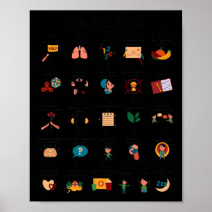Fähigkeiten abbilden Alphabet-Schulberater Mental Poster