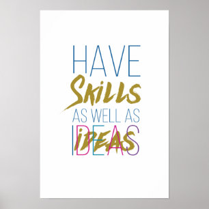 Fähigkeiten Inspiration Motivierend Typografie Poster
