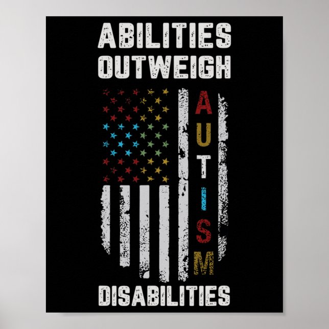 Fähigkeiten überwiegen Behinderungen Autismus Bewu Poster (Vorne)