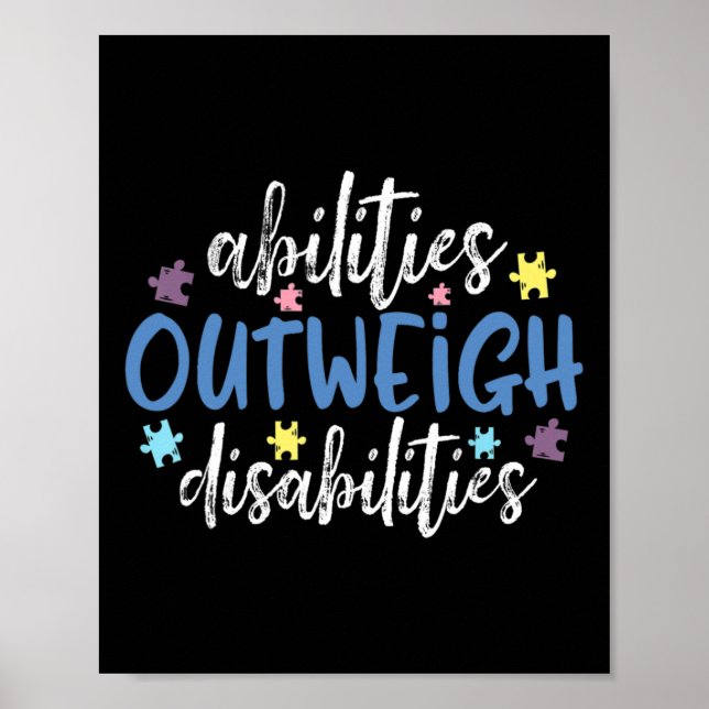 Fähigkeiten überwiegen Behinderungen Autismus Bewu Poster (Vorne)