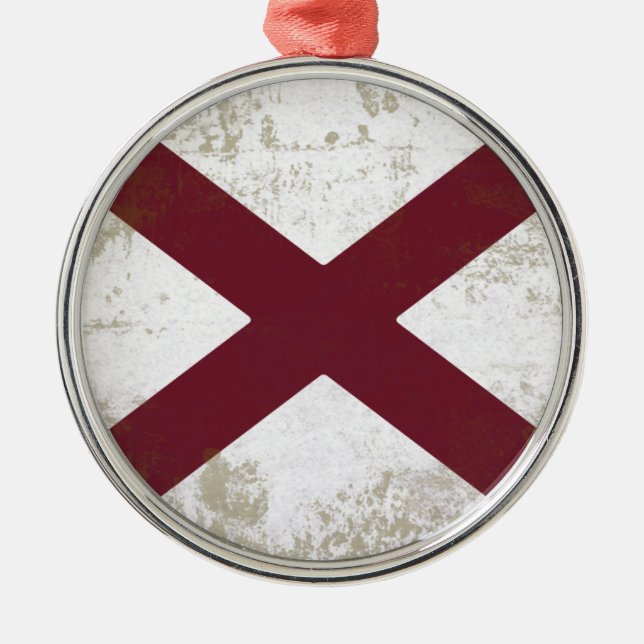 FAHNE ALABAMAS SILBERNES ORNAMENT (Vorne)