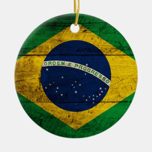 Fahne Altes Holz Brasilien Keramikornament (Vorne)