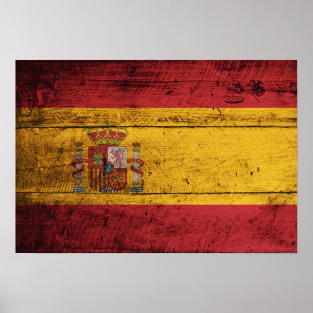 Fahne Altes Holz Spanien Poster (Vorne)