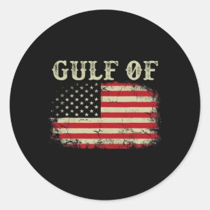 Fahne am Golf von USA 1 Runder Aufkleber