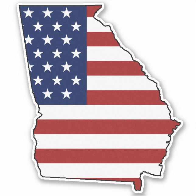 Fahne "American Georgia" Aufkleber (Vorderseite)