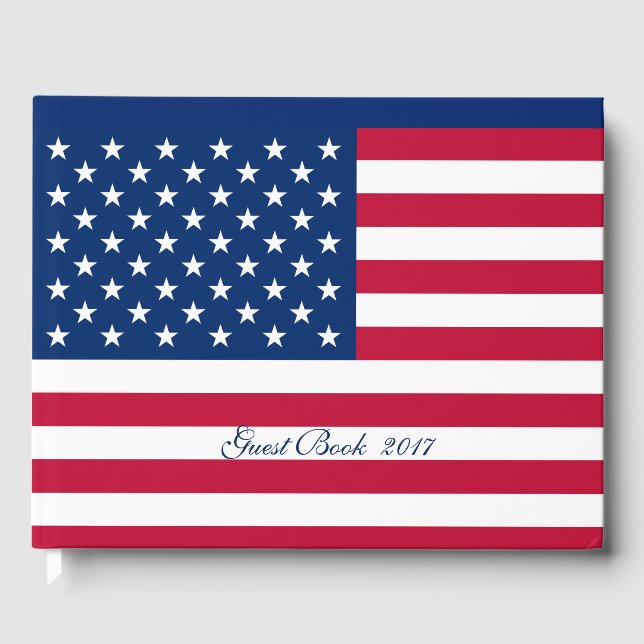 Fahne Amerika - Reisen Gästebuch (Vorderseite)