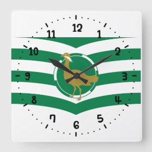 Fahne an der Wall-Uhr des Wiltshire-Platzes Quadratische Wanduhr