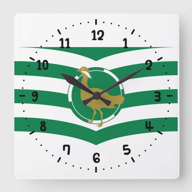 Fahne an der Wall-Uhr des Wiltshire-Platzes Quadratische Wanduhr (Vorderseite)