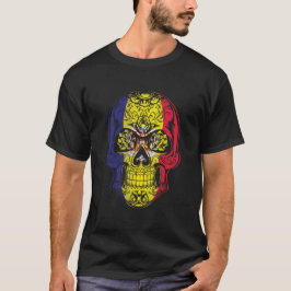 Fahne Andorra Skull und Rose T-Shirt