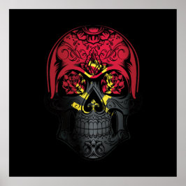 Fahne "Angola Skull and Rose" Poster