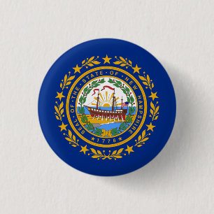 Fahne aus Granit, Flagge von New Hampshire Button