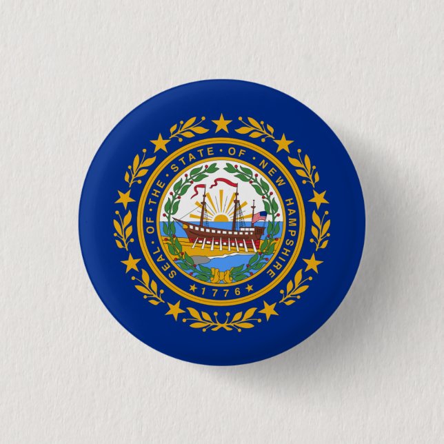 Fahne aus Granit, Flagge von New Hampshire Button (Vorderseite)