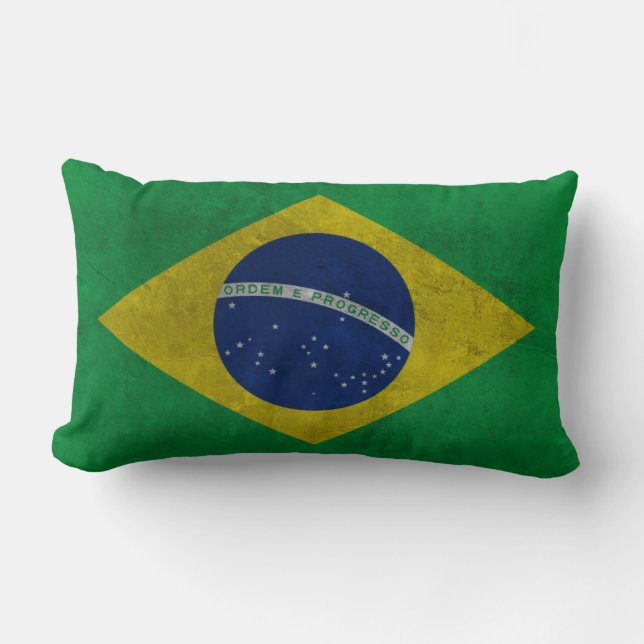 Fahne Brasiliens Stil Grunge Lendenkissen (Vorderseite)
