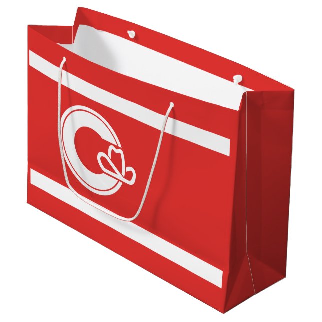 Fahne Calgary, Alberta Große Geschenktasche Große Geschenktüte (Vorderseite Schrägansicht)