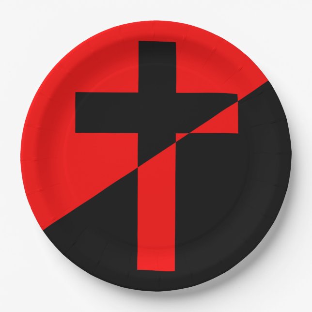 Fahne christlicher Sozialismus & Anarchismus (Befr Pappteller (Vorderseite)