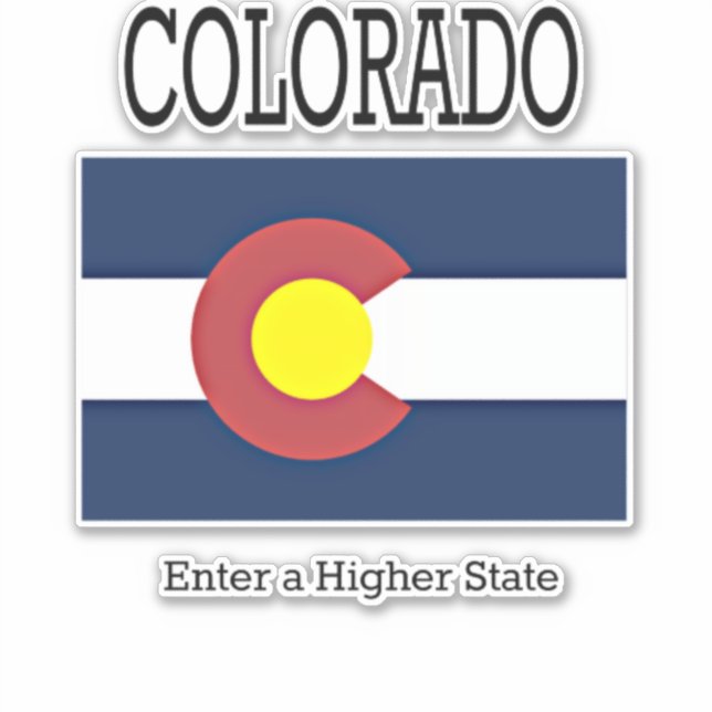 Fahne Colorado mit Staat-Motto Aufkleber (Vorderseite)