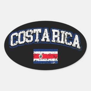 Fahne Costa Rica Ovaler Aufkleber