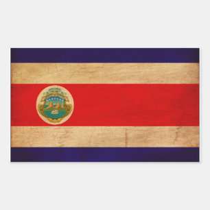 Fahne Costa Rica Rechteckiger Aufkleber