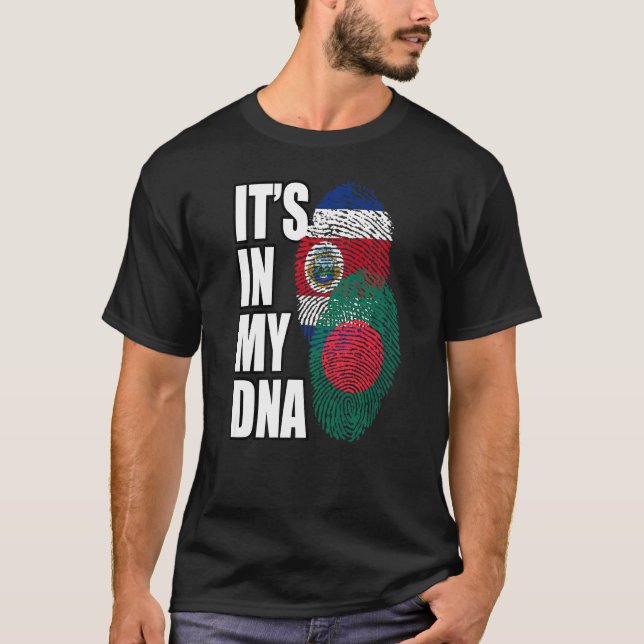 Fahne Costa Ricas und Bangladesch Mix-DNA T-Shirt (Vorderseite)