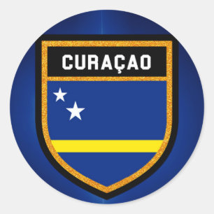 Fahne Curaçao Runder Aufkleber