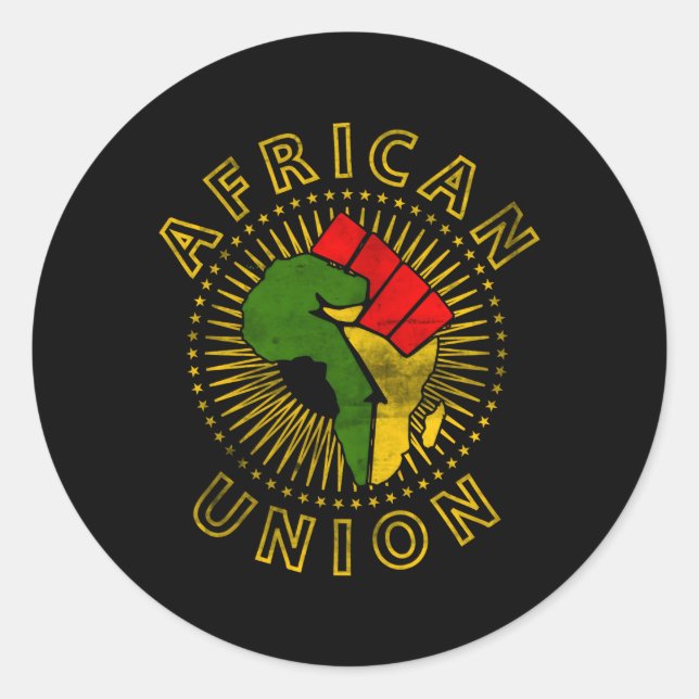 Fahne der afrikanischen Gewerkschaft in Afrika Runder Aufkleber (Vorderseite)