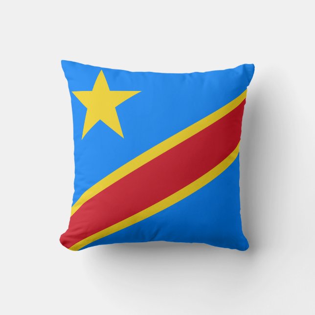 Fahne der Demokratischen Republik Kongo Kissen (Vorderseite)