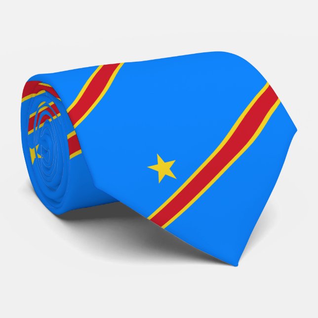 Fahne der Demokratischen Republik Kongo Krawatte (Gerollt)