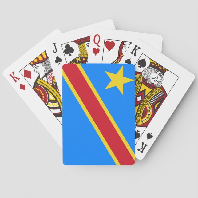 Fahne der Demokratischen Republik Kongo Spielkarten (Rückseite)