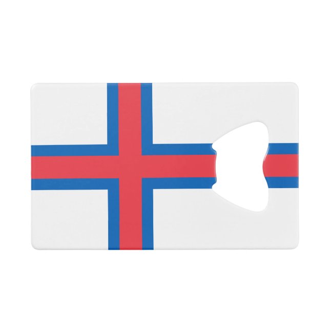 Fahne der Färöer Geldbeutel Flaschenöffner (Vorderseite (Horizontal))