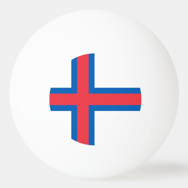 Fahne der Färöer Tischtennisball (Vorderseite)