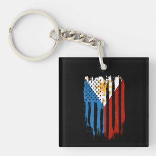Fahne der Halb-Amerikaner Filipino Philippinen Schlüsselanhänger