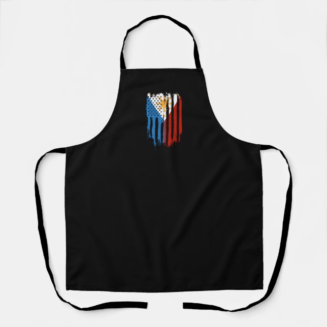 Fahne der Halb-Amerikaner Filipino Philippinen Schürze (Vorderseite)