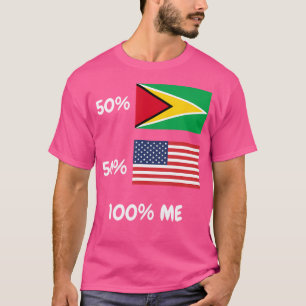 Fahne der Hälfte Guyana Flagge Halbamerikanische F T-Shirt