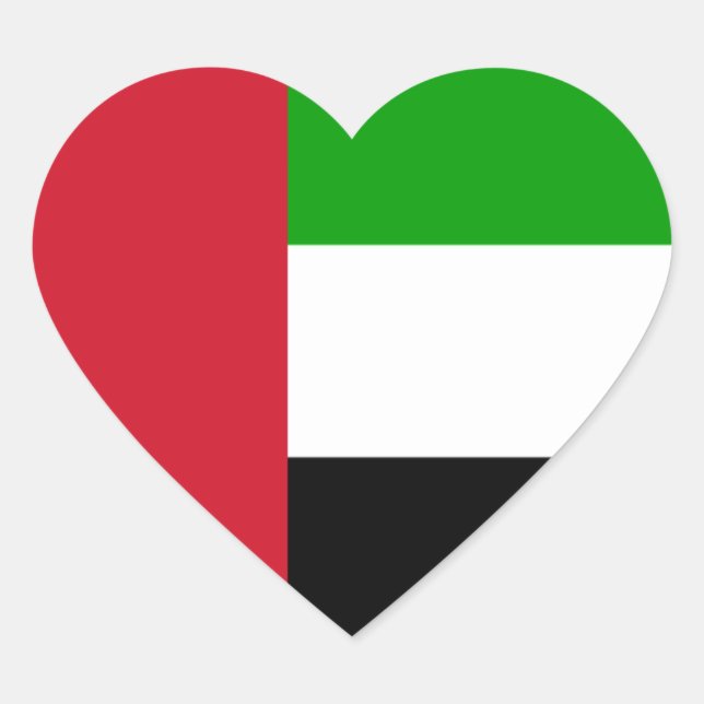 Fahne der vereinten Araber Herz-Aufkleber (Vorderseite)