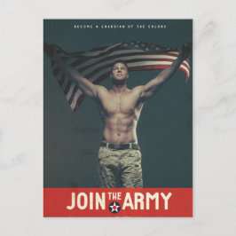 Fahne der Vintagen amerikanischen Armee Postkarte
