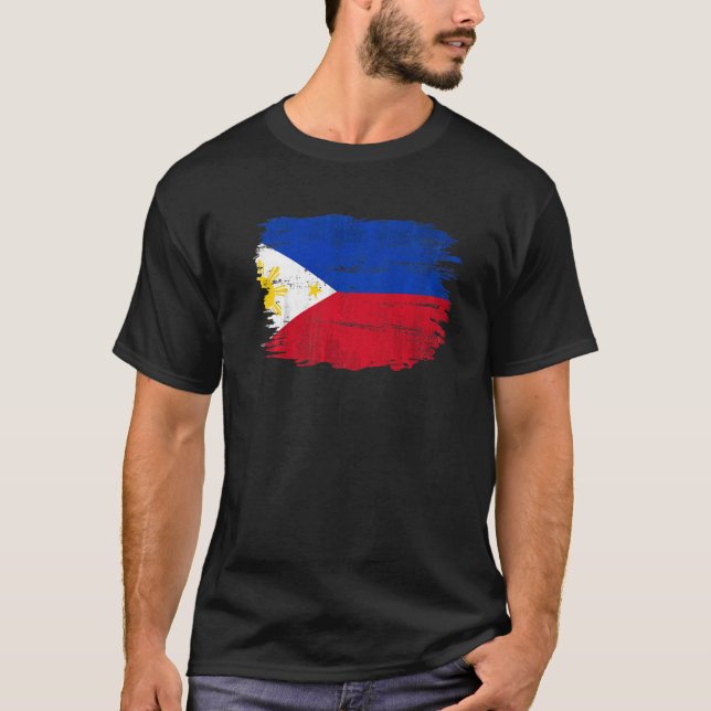 Fahne der Vintagen Philippinen für Filipino T-Shirt (Vorderseite)