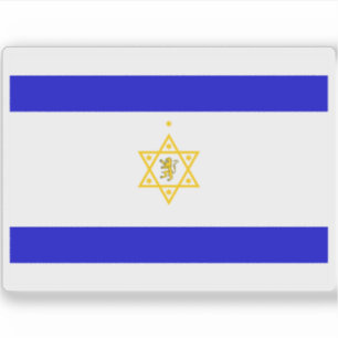 Fahne des 1. und 2. zionistischen Kongresses (1897 Aufkleber