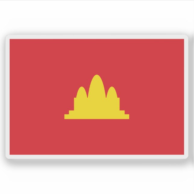 Fahne des Demokratischen Kampuchea, Kambodscha (19 Aufkleber (Vorderseite)