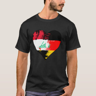 Fahne des deutschen und irakischen Herzerbes T-Shirt