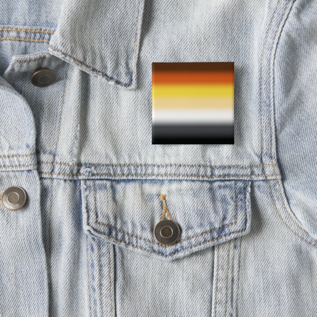 Fahne des Gay Bären - farbenfrohe Bärenflagge Button (Beispiel)