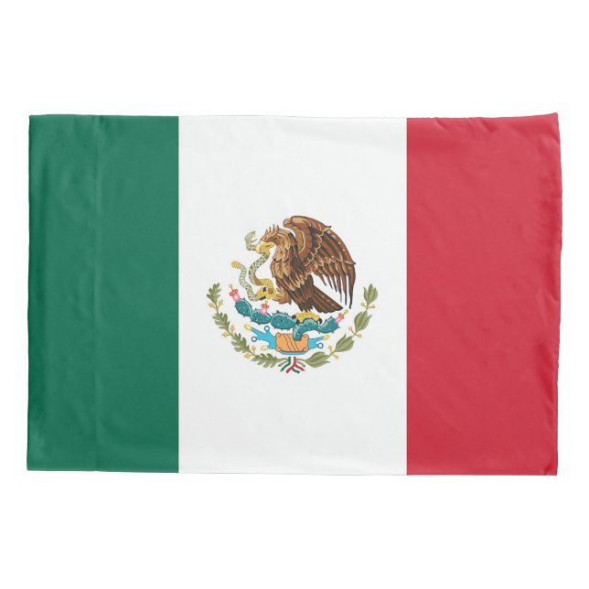 Fahne des Patriotischen Single Pillowcase in Mexik Kissenbezug (Rückseite)
