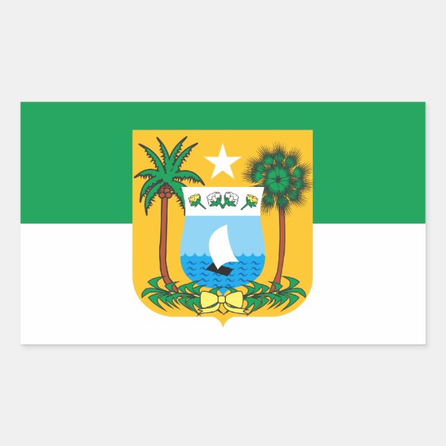 Fahne des Rio Grande des Nordens Brasiliens Rechteckiger Aufkleber (Vorderseite)