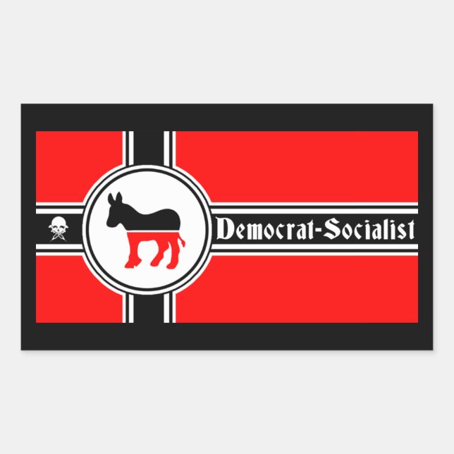 Fahne des sozialistischen Party der USA Rechteckiger Aufkleber (Vorderseite)