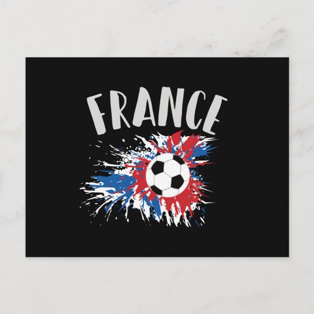 Fahne "France Soccer Ball Grunge" Postkarte (Vorderseite)
