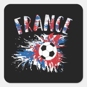 Fahne "France Soccer Ball Grunge" Quadratischer Aufkleber